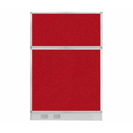 Versare Hush Panel Configurable Cubicle Partition 4' x 6' Red Fabric w/ Cable Channel 1855627